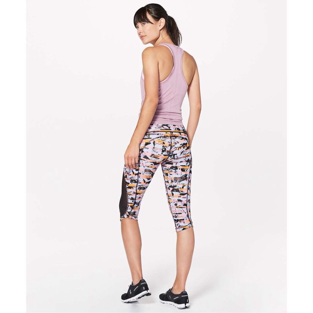 Lululemon Sun Runner Crop *17" Inversion Multi / Black Yoga Pants | Size 6 - Picture 3 of 13